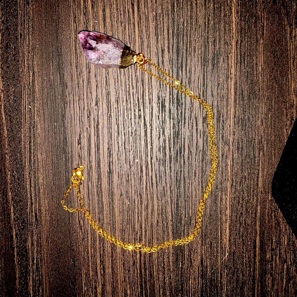 Raw amethyst necklace - Picture 2 of 6